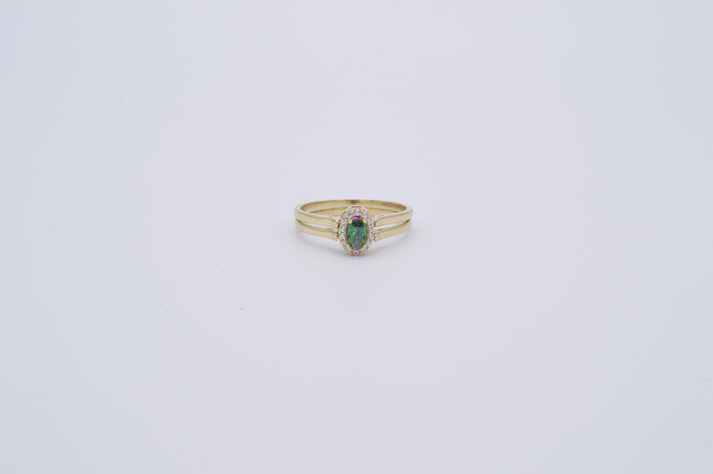 reversible ruby, emerald 18ct yellow gold ring