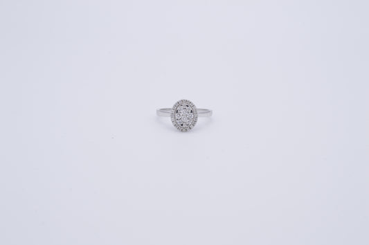 oval cluster diamond ring