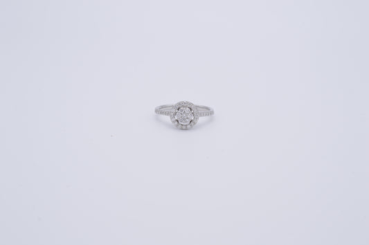 round cluster diamond ring