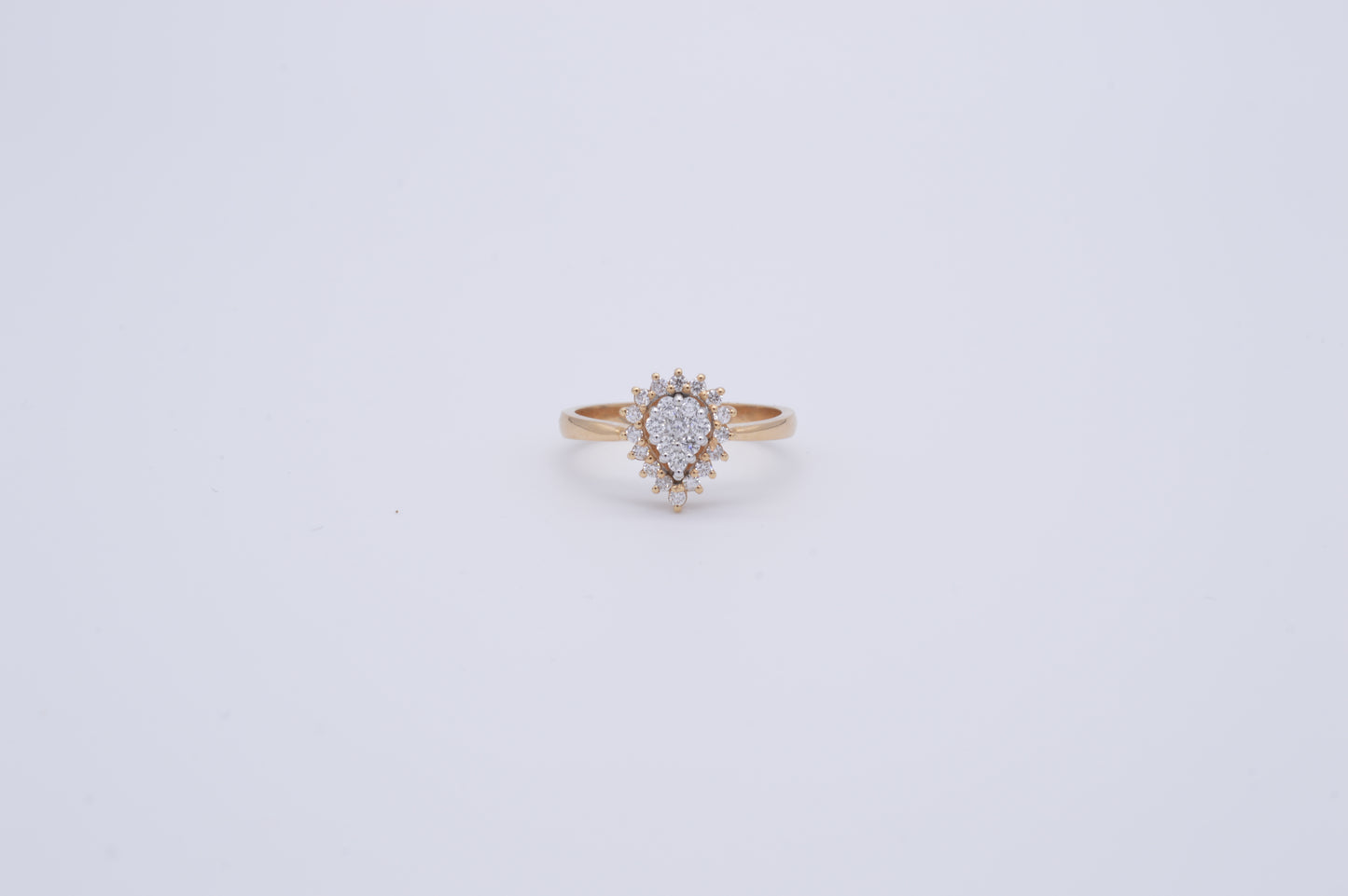 rose gold diamond cluster ring
