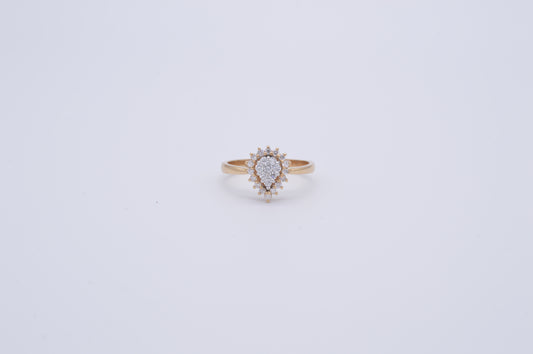 rose gold diamond cluster ring