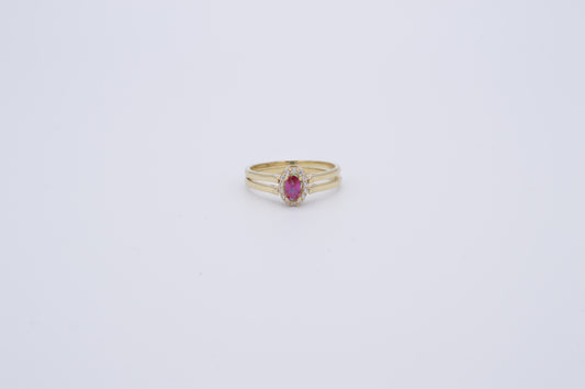 reversible ruby, emerald 18ct yellow gold ring