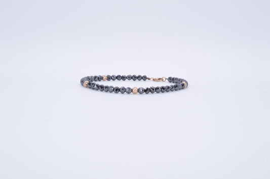 Black diamond bracelet rose gold